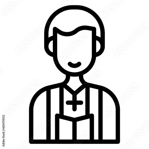 Pastor Vector Line Icon