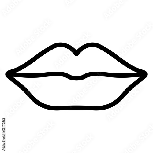 Lips Vector Line Icon