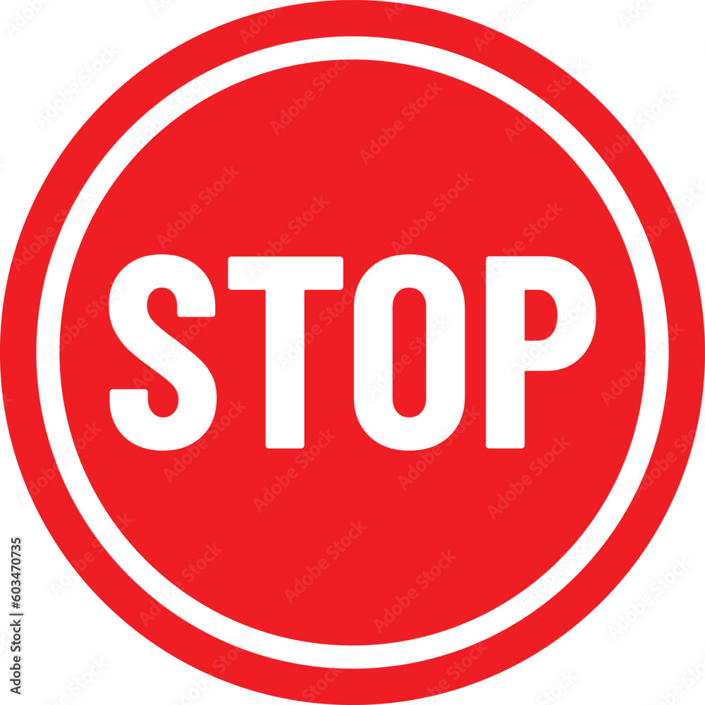 Red stop circle icon vector . stop Warning Sign isolated on white background Red stop circle icon vector . stop Warning Sign isolated on white background