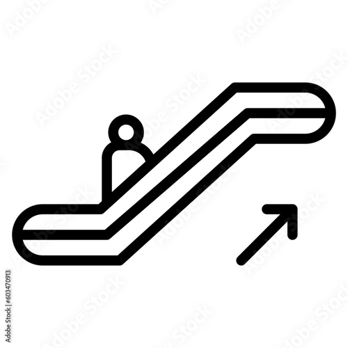 Escalator Vector Line Icon