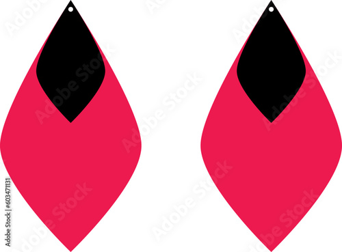 two layered earrings template svg vector cutfile for cricut leather vinyl file	