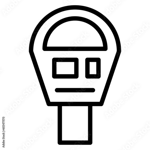 Parking Meter Vector Line Icon