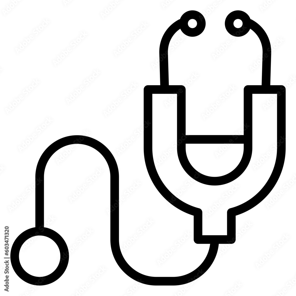 Phonendoscope Vector Line Icon Phonendoscope Vector Line Icon