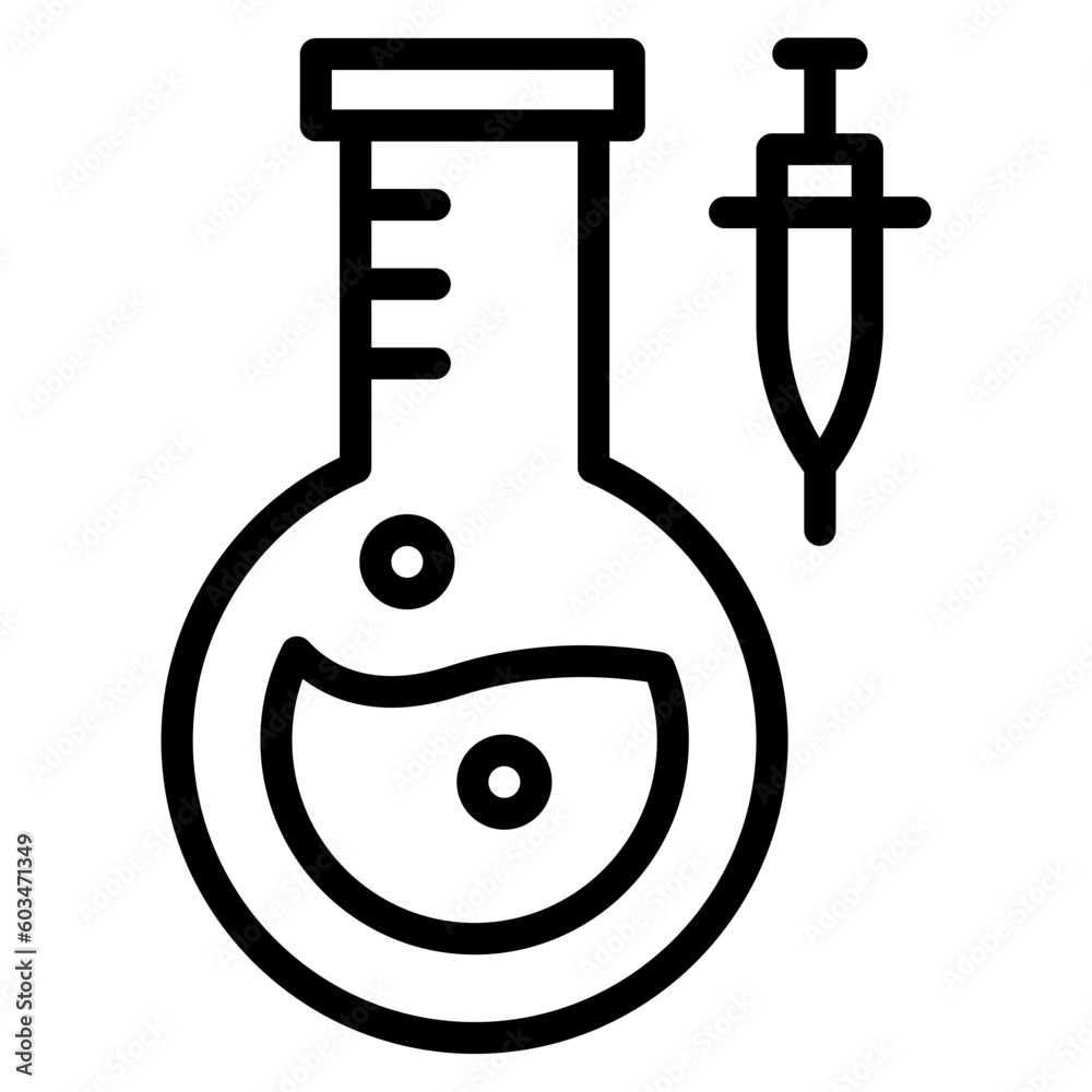 Flasks Vector Line Icon Flasks Vector Line Icon