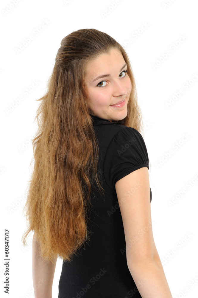 beautiful young woman smiling on white background beautiful young woman smiling on white background