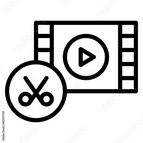 Film Editing Vector Line Icon