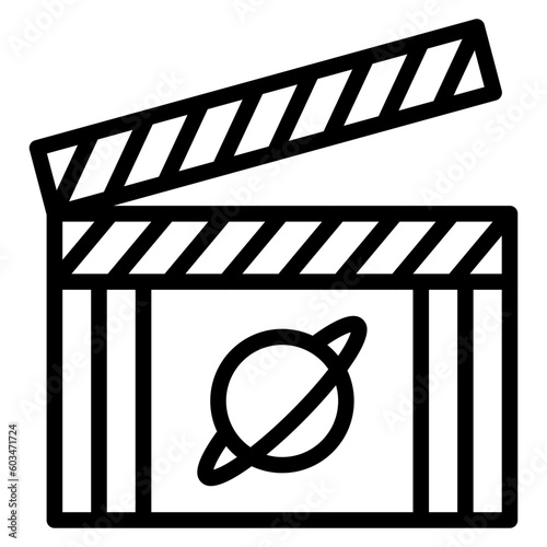 Sci fi Movie Vector Line Icon