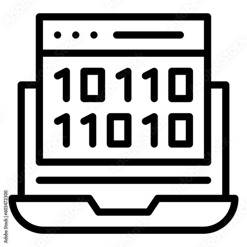 Binary Code Vector Line Icon
