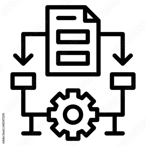 Algorithm Vector Line Icon