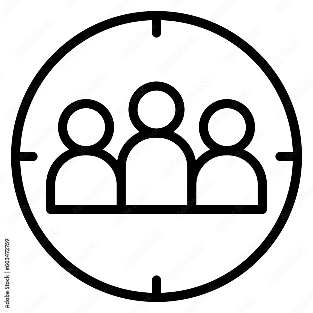 Target Audience Vector Line Icon Target Audience Vector Line Icon