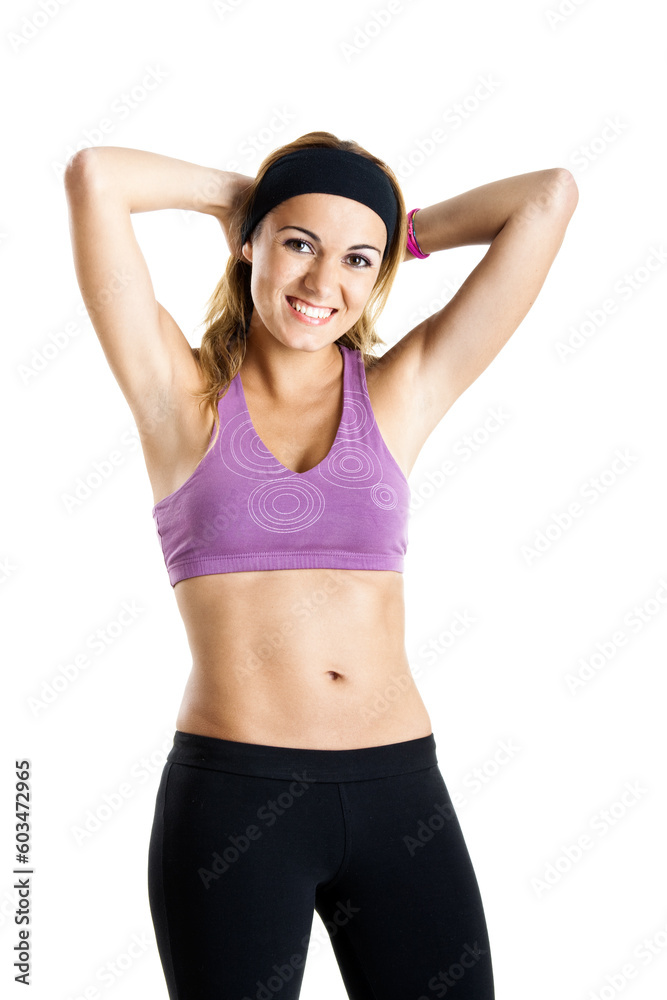Beautiful athletic woman isolated on white background Beautiful athletic woman isolated on white background