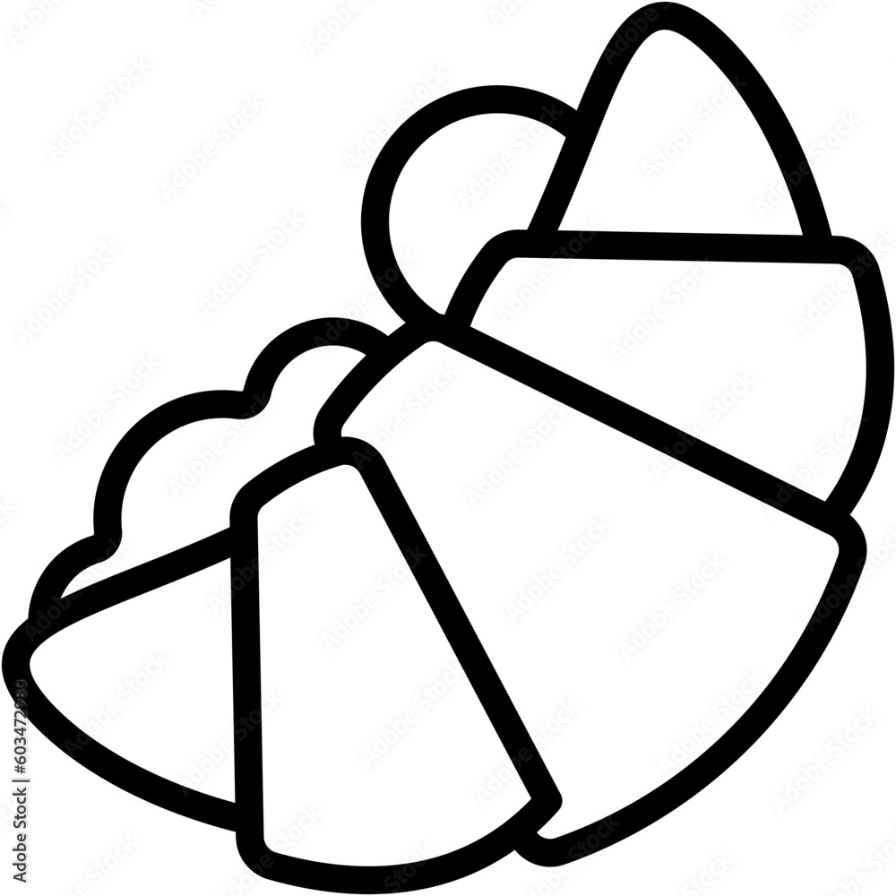 Croissant Vector Line Icon