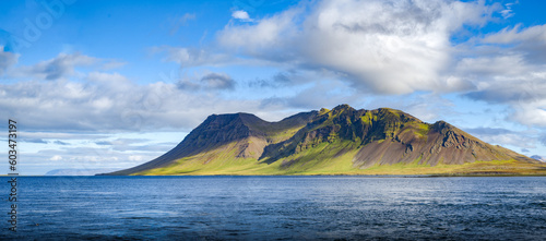 Wonderful Icelandic coastal mountains in the summer, Snaefellsnes peninsula, Iceland