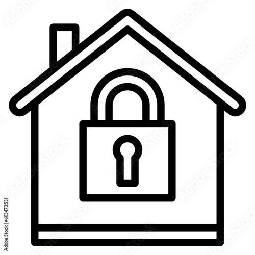 Property Lock Vector Line Icon