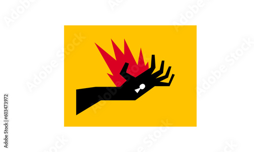 Mano en llamas