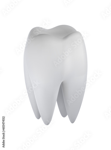 3d tooth realistic vector isolated illustration. Dental care, enamel whitening, clean teeth protection, oral health poster element.