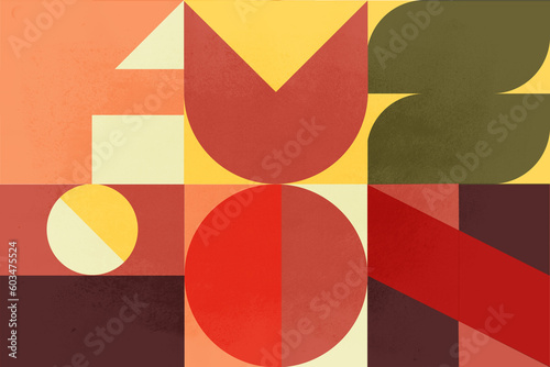 Jazz Fusion Music Abstract Geometric Vector Seamless Pattern Retro with Texture photo