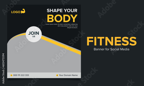 GYM and fitness social media banner template