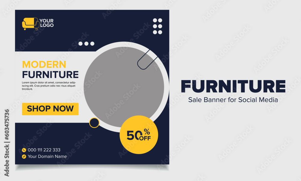 Furniture sale banner template for social media Furniture sale banner template for social media