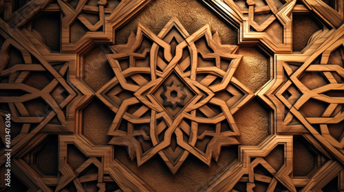 Abstract geometric islamic background, generative ai