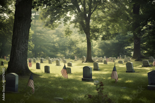 Image of graves of american heroes made with Generative AI