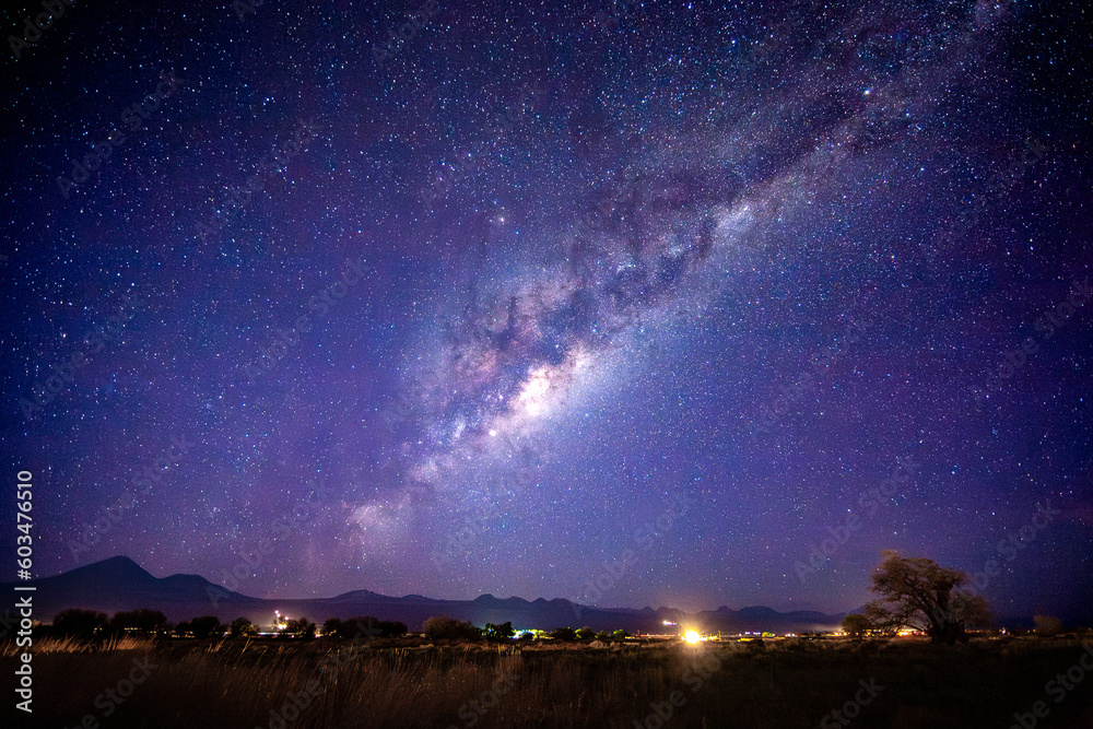 Milky Way and night sky above San Pedro de Atacama, Chile