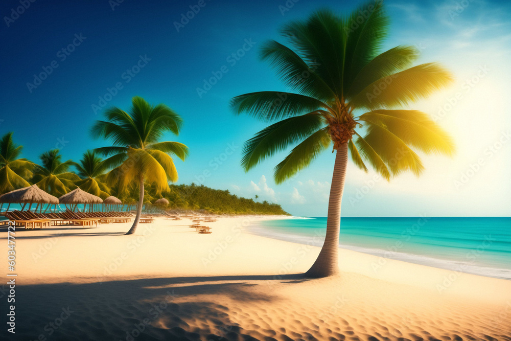 Beach Bliss under Palm Trees