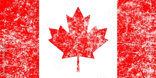 Canada flag background with cloth texture.