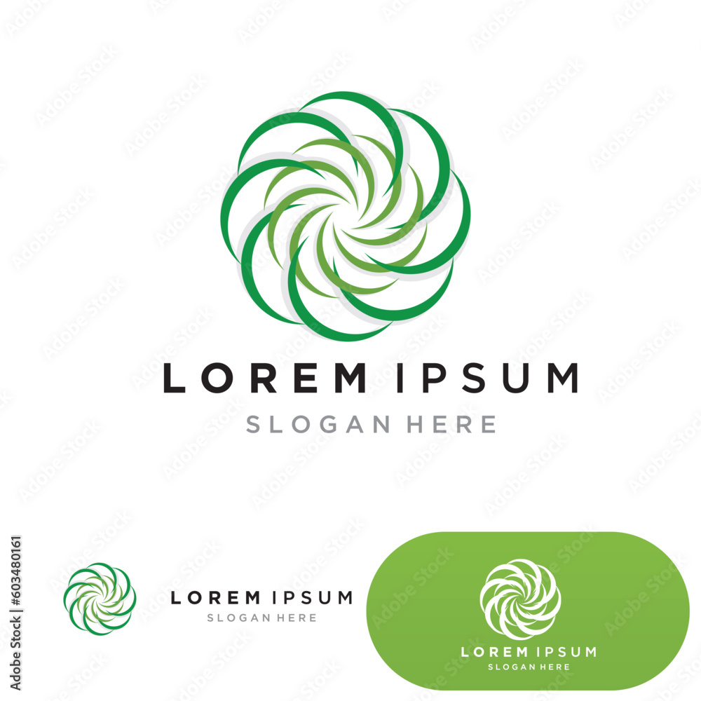 Flower logo. The circular logo. Logo of the flower. Stylized flower