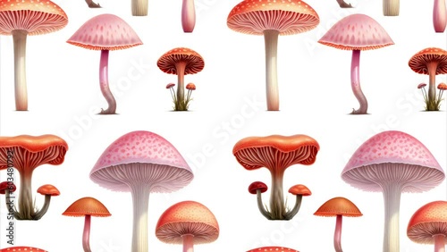 mushrooms diagonal reel drawn with colours