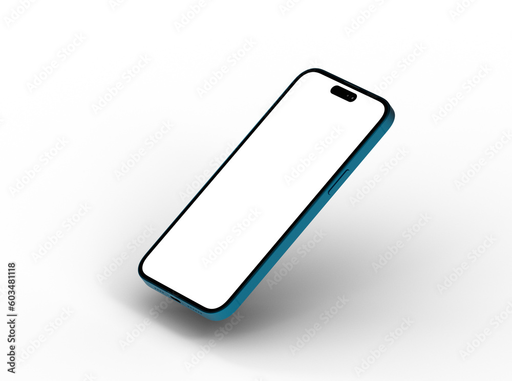 Modern glass smartphone hanging over the table Modern glass smartphone hanging over the table