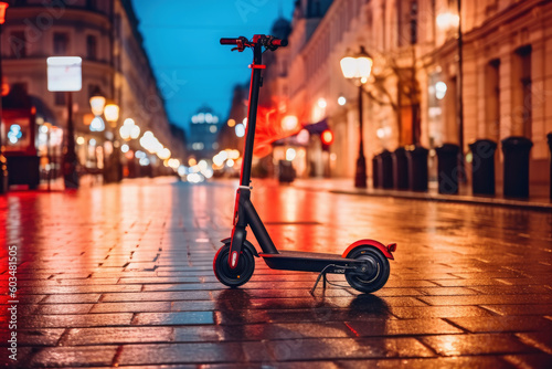 Electric scooter, eco alternative transport, AI Generated