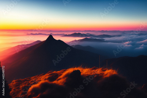 Mountain Sunset Panorama © 2take