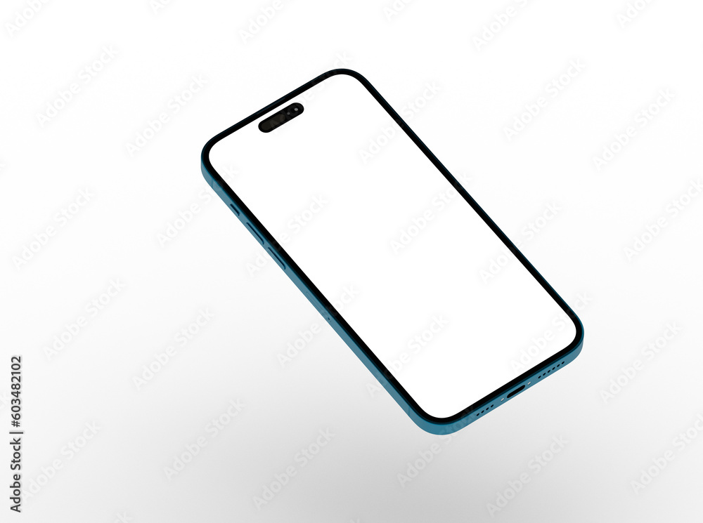 Modern glass smartphone hanging over the table Modern glass smartphone hanging over the table