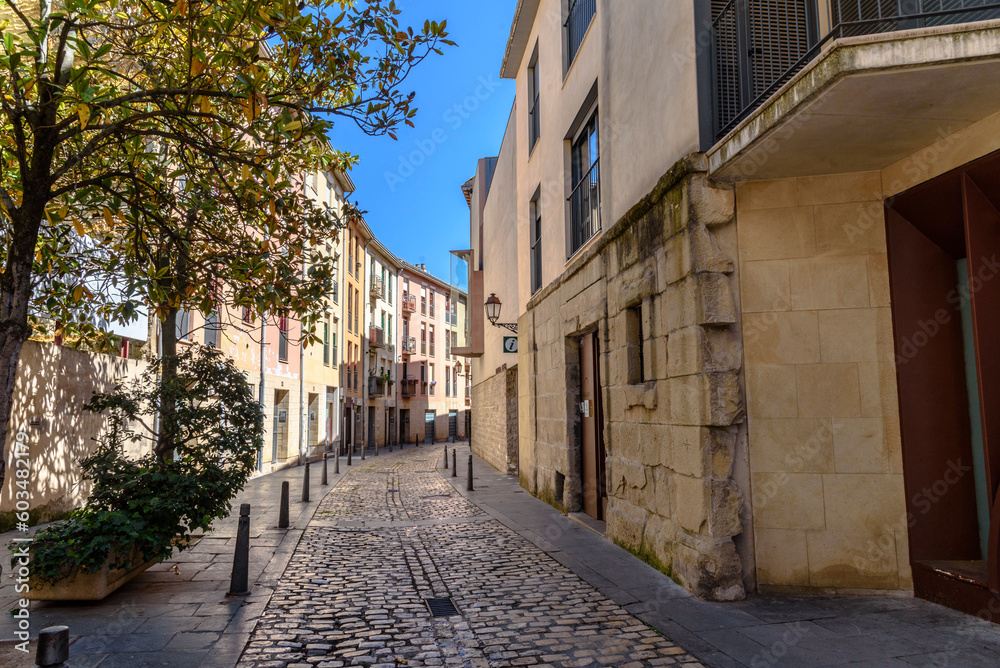 narrow street in logrono, spain