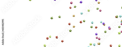 colorful stars background, sparkle lights confetti falling. magic shining Flying christmas stars on night