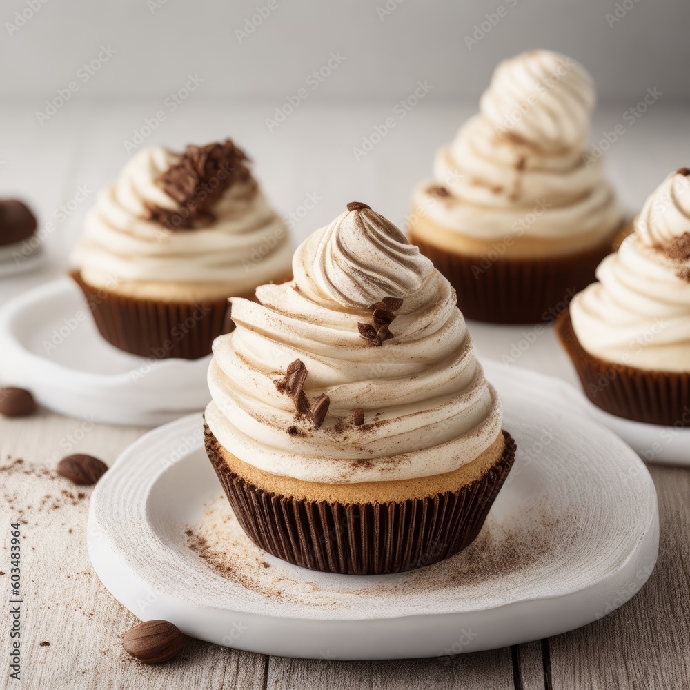 Tiramisu Cupcake ButterCream Cafe Iching - Generative AI