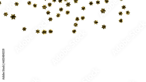 Stars - stars. Confetti celebration, Falling golden abstract decoration for party, birthday celebrate, (PNG transparent)