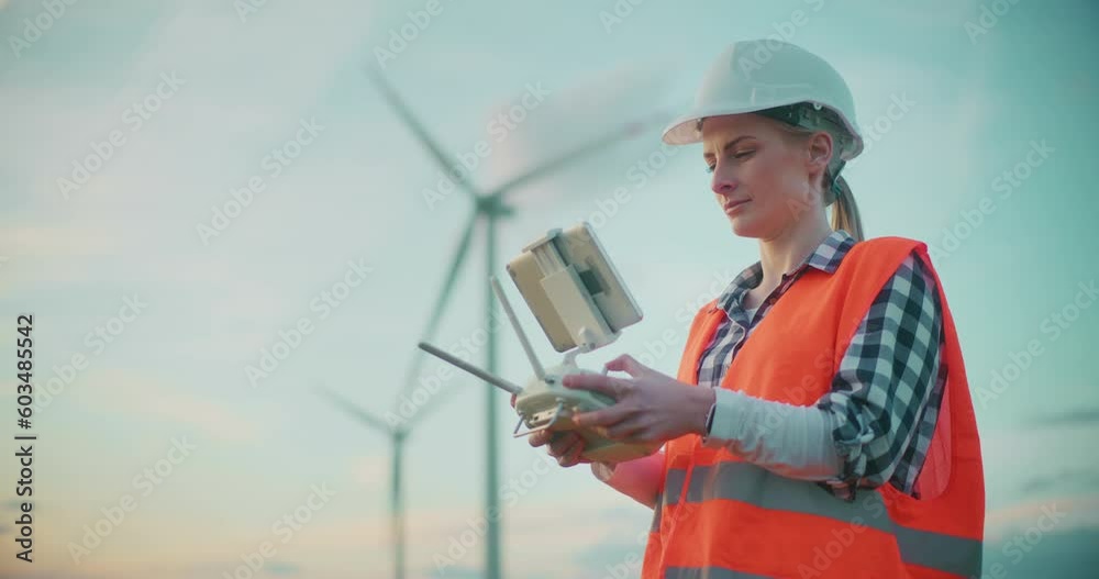 Engineer Working At Wind Farm Construction Aerial Inspection Engineer Working At Wind Farm Construction Aerial Inspection