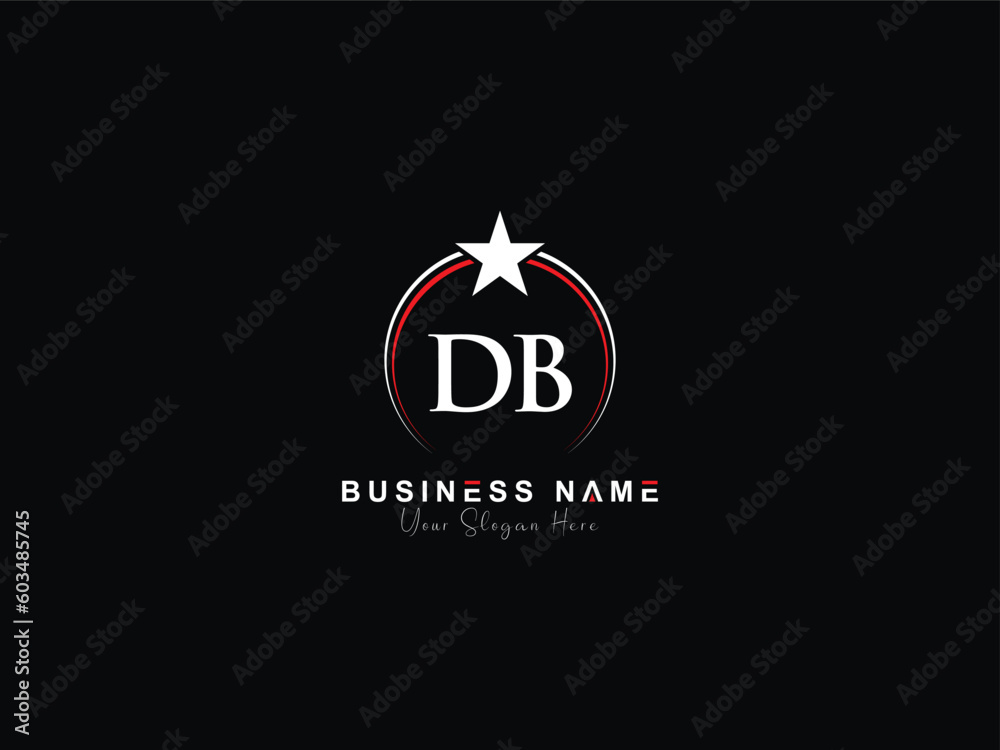 Abstract DB d&b logo icon for your diamond business, unique star Db modern logo letter - obrazy, fototapety, plakaty 