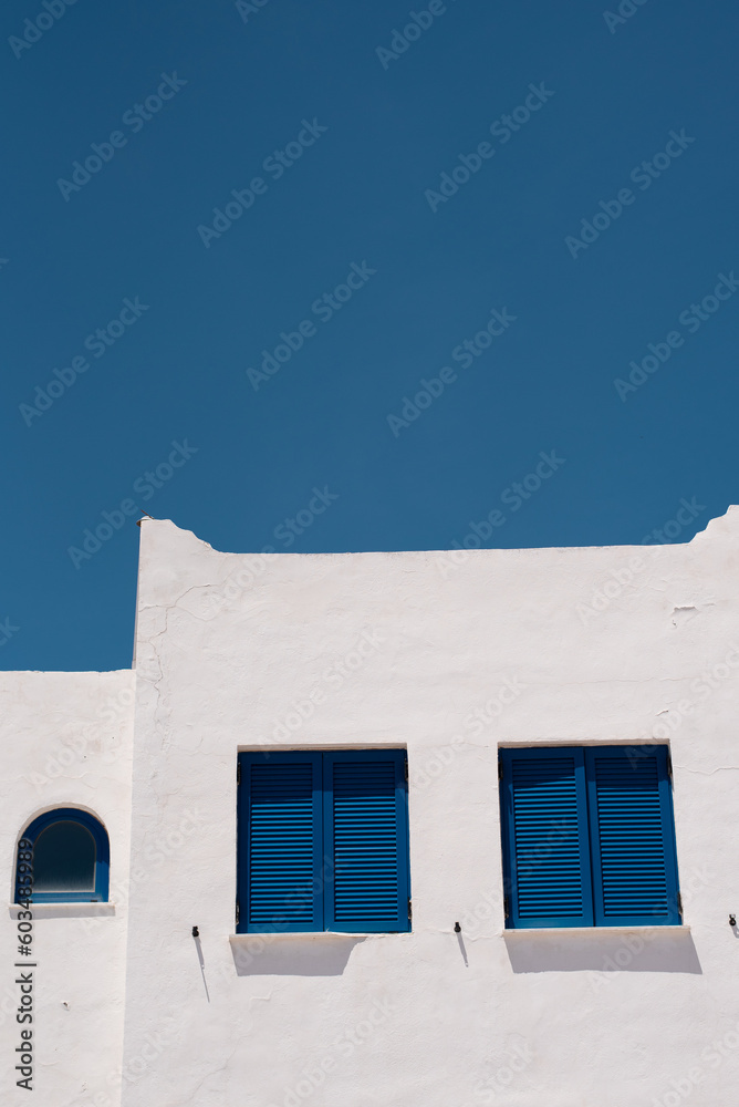 blue windows of the white house greece greek house traditional scenery town blue windows of the white house greece greek house traditional scenery town