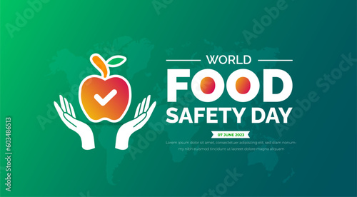 World Food Safety Day background or banner design template. apple vector. vector illustration.