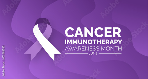 Cancer Immunotherapy Awareness Month background or banner design template celebrated in June. vector illustration.