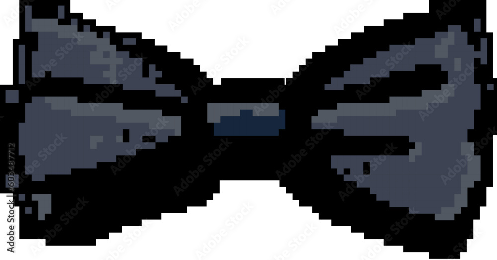 Fototapeta premium black bow tie game pixel art retro vector. bit black bow tie. old vintage illustration