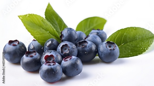 Fresh blueberry isolated. Illustration AI Generative.