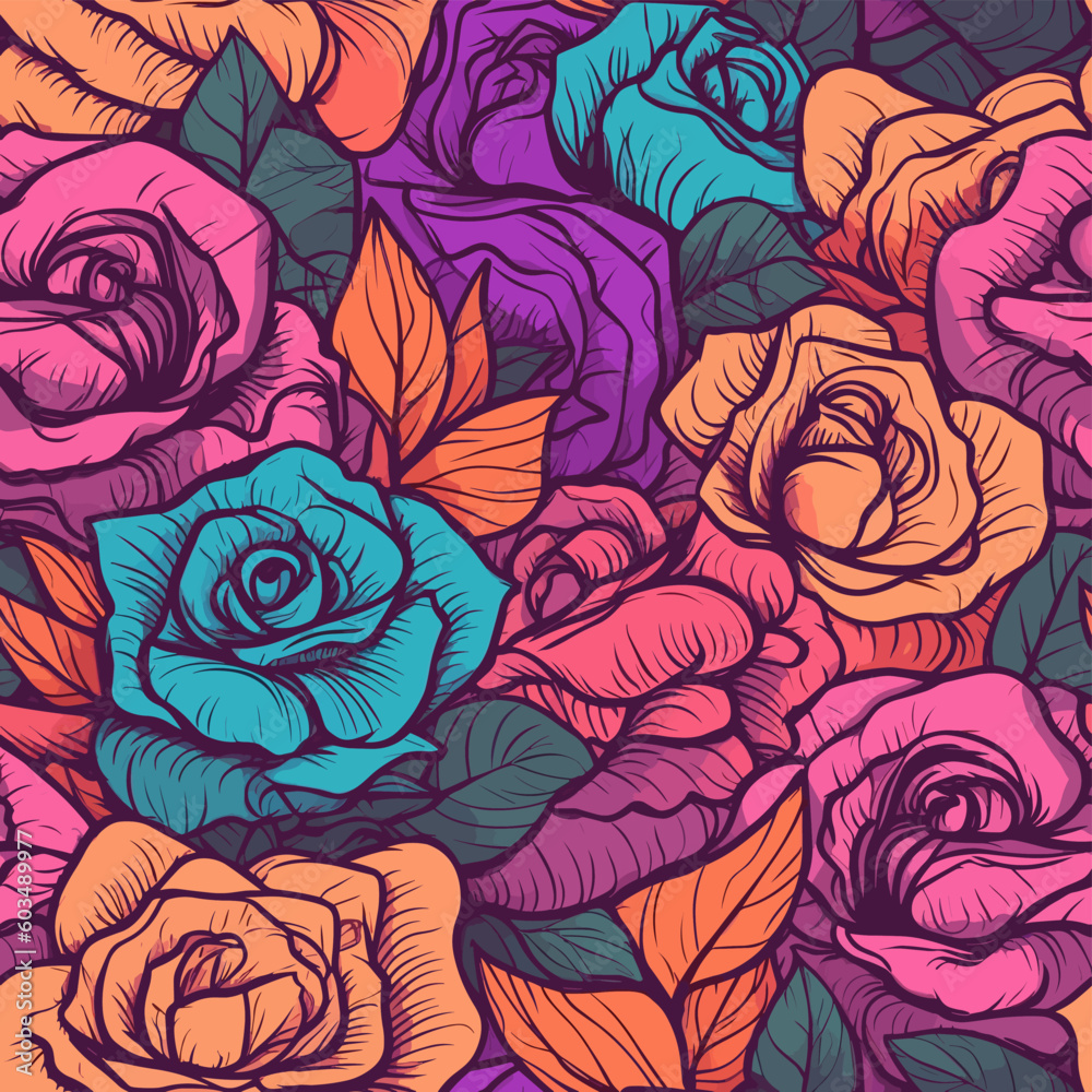 Seamless Colorful Rose Pattern.
Seamless pattern of roses in colorful style. Add color to your digital project with our pattern! Seamless Colorful Rose Pattern.
Seamless pattern of roses in colorful style. Add color to your digital project with our pattern!