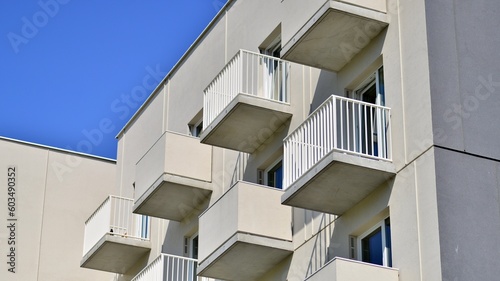 Fotografia, Obraz Apartment building with bright facades
