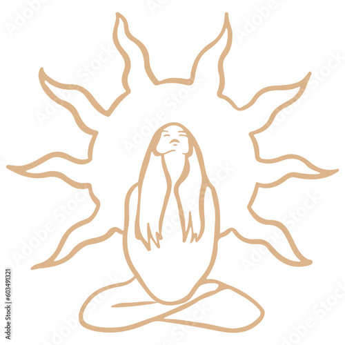 Meditation Logo with lettres and sun