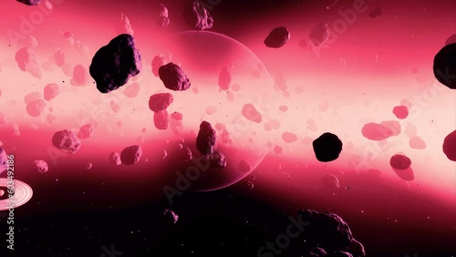 Ceinture d'asteroide avec une géante gazeuse  photo