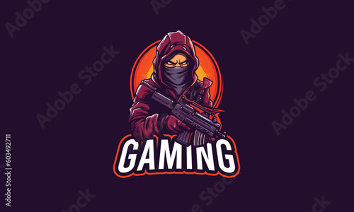 Esports gaming Youtuber logo design with AKM  Mascot gaming gamers logo PUBG logo  AKM  PUBG 